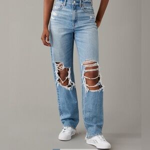 American Eagle Outfitters Blue Boyfriend Jeans Distressed